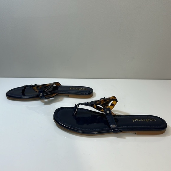 J.McLaughlin Lucy Classic Navy Tortoise Sandals Size 6.5 - Picture 6 of 16